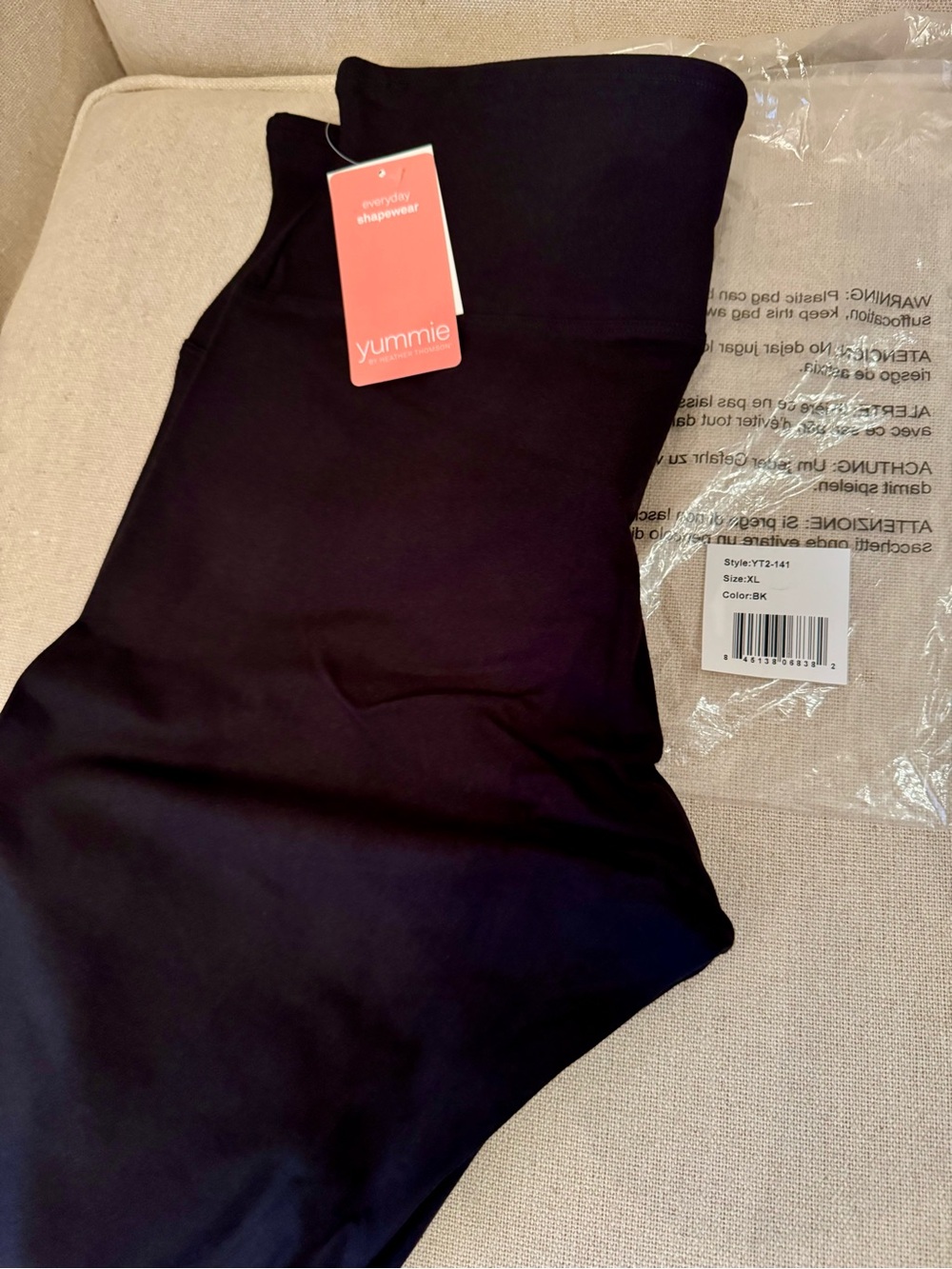 Yummie Black Shapewear Black Leggings Sculpting (Rachel) XL
